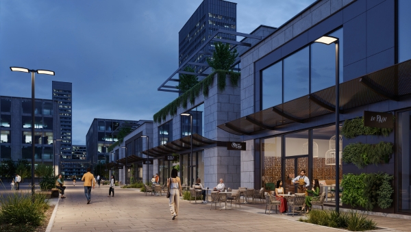 Pelican luminaires light outdoor plaza