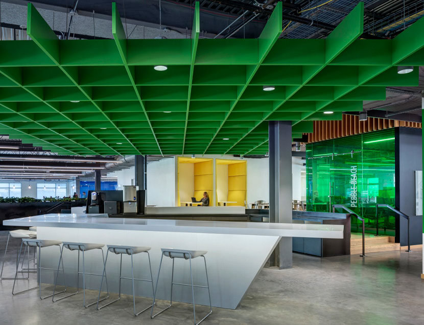 Aramis luminaires light open office area