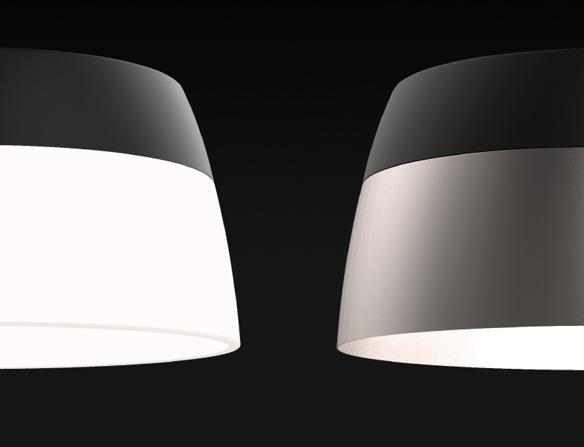 Close up of 2 Hollowcore fixtures on black background