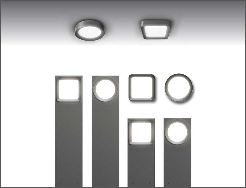 Close up of Scena fixtures depicting the variety of models available