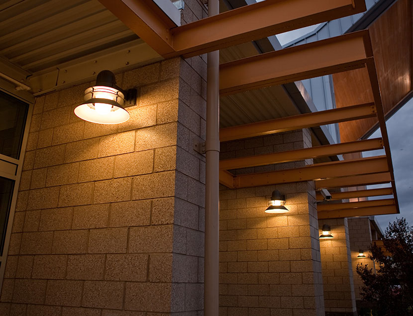 Close up of wall mounted Scirocco fixtures